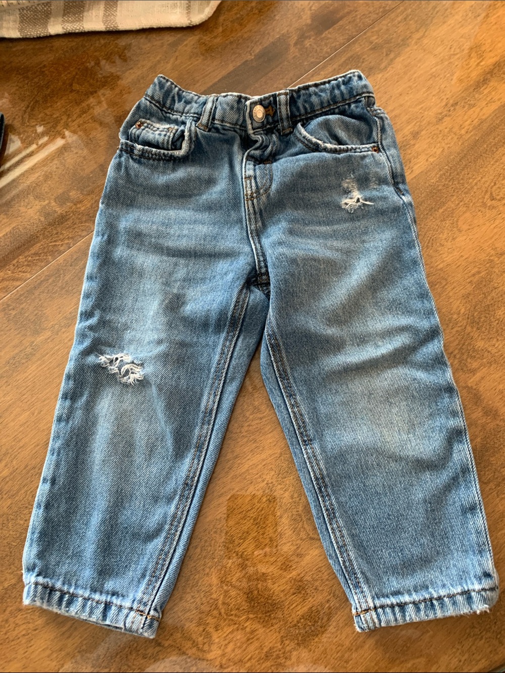 Zara Kids Light Blue Distressed Denim Jeans